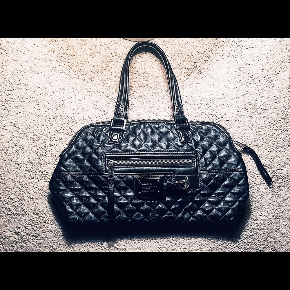 Gwen Stefani L.A.M.B. Black Leather Handbag.